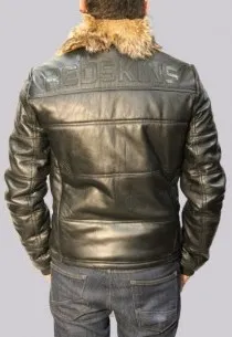 Blouson en cuir RedSkins homme noir Lawford