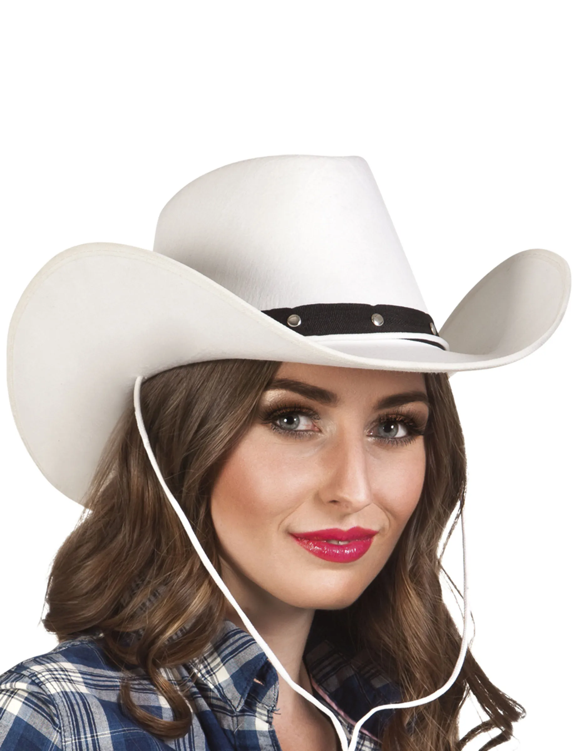 Chapeau cowboy blanc et noir adulte : Deguise-toi, achat de Accessoires