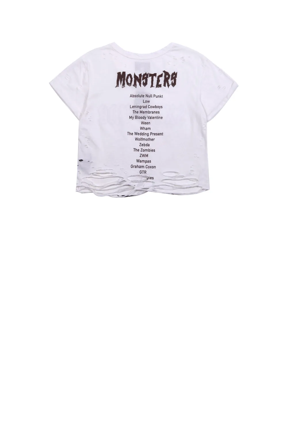 Crop top Monsters destroyed Women white W2632VTS