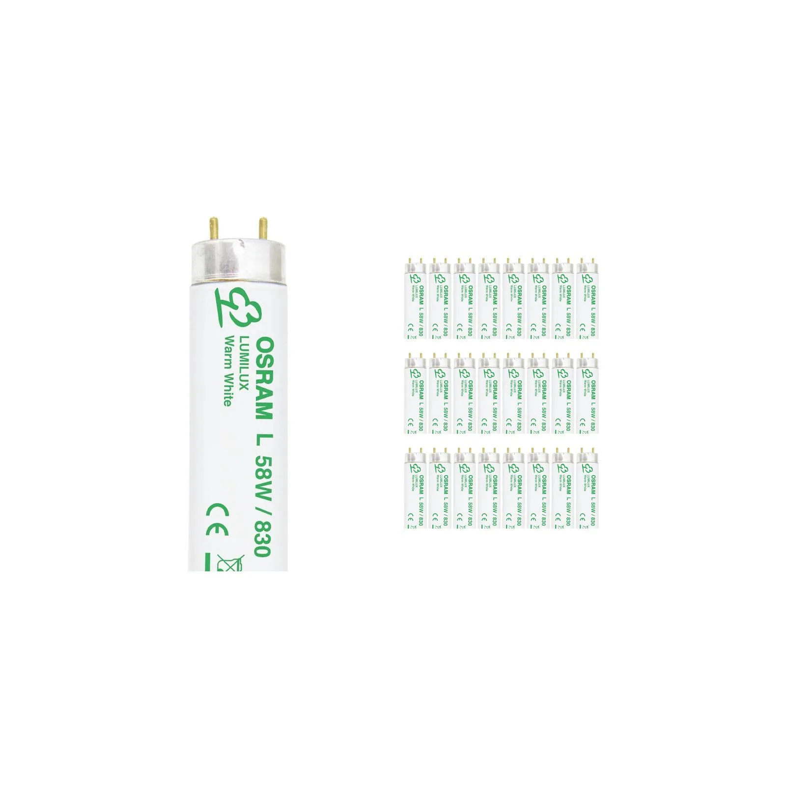 Lot 25x Osram T8 Lumilux 58W - 830 Blanc Chaud | 150cm