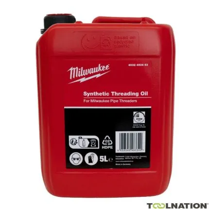 Milwaukee Accessoires 4932493463 Huile de coupe synthétique pour filetage 5 litres
