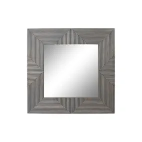 Miroir mural DKD Home Decor Miroir Gris Bois de manguier (121 x 4 x 121 cm)
