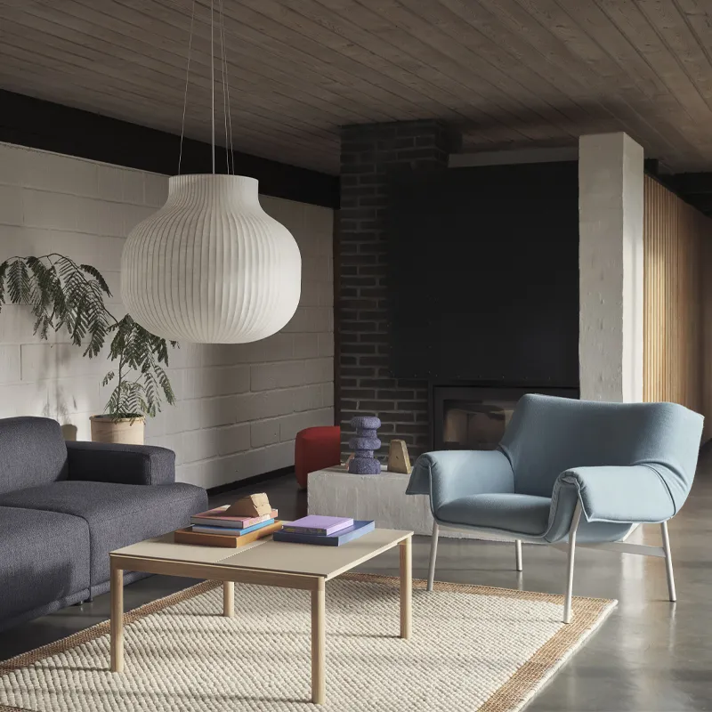 Table basse     COUPLE 120x84 Bleu clair / Chêne huilé foncé           MUUTO